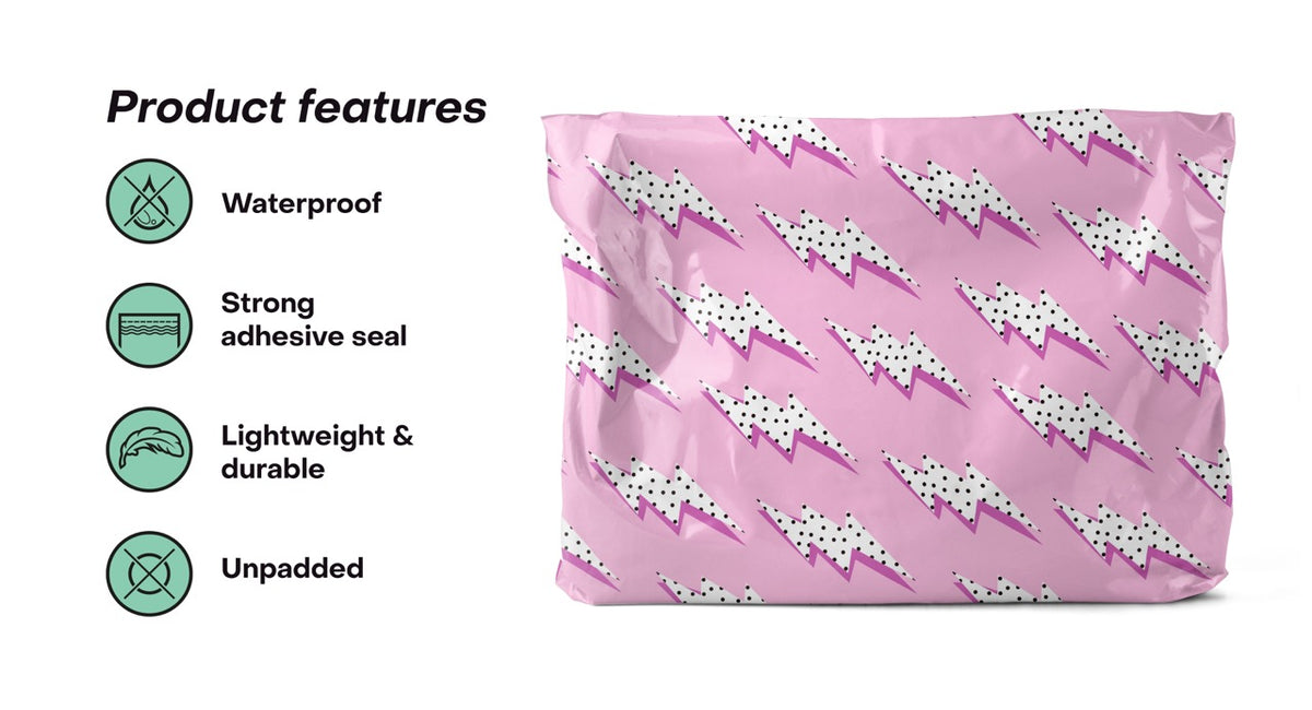 Pink Lightning 14x19 Poly Mailers