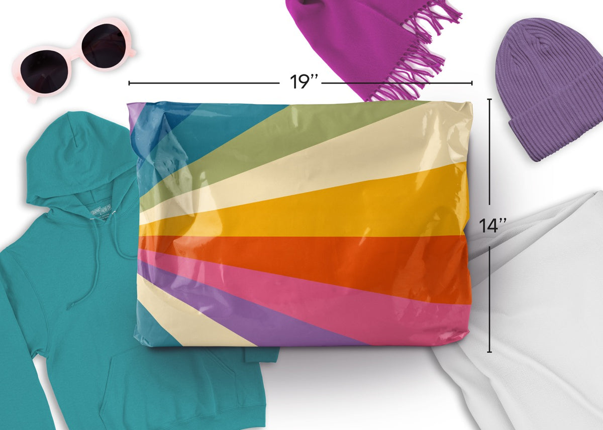 Retro Rainbow 14x19 Poly Mailers
