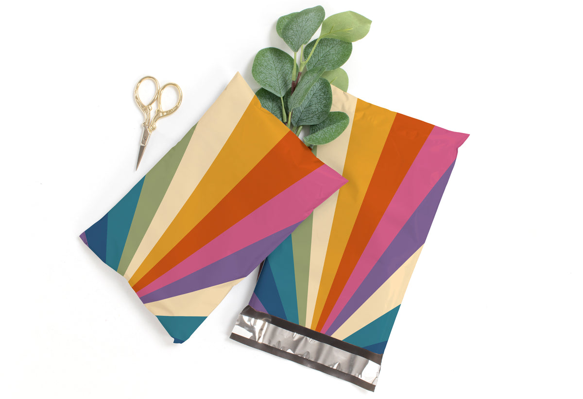 Retro Rainbow 6x9 Polymailer