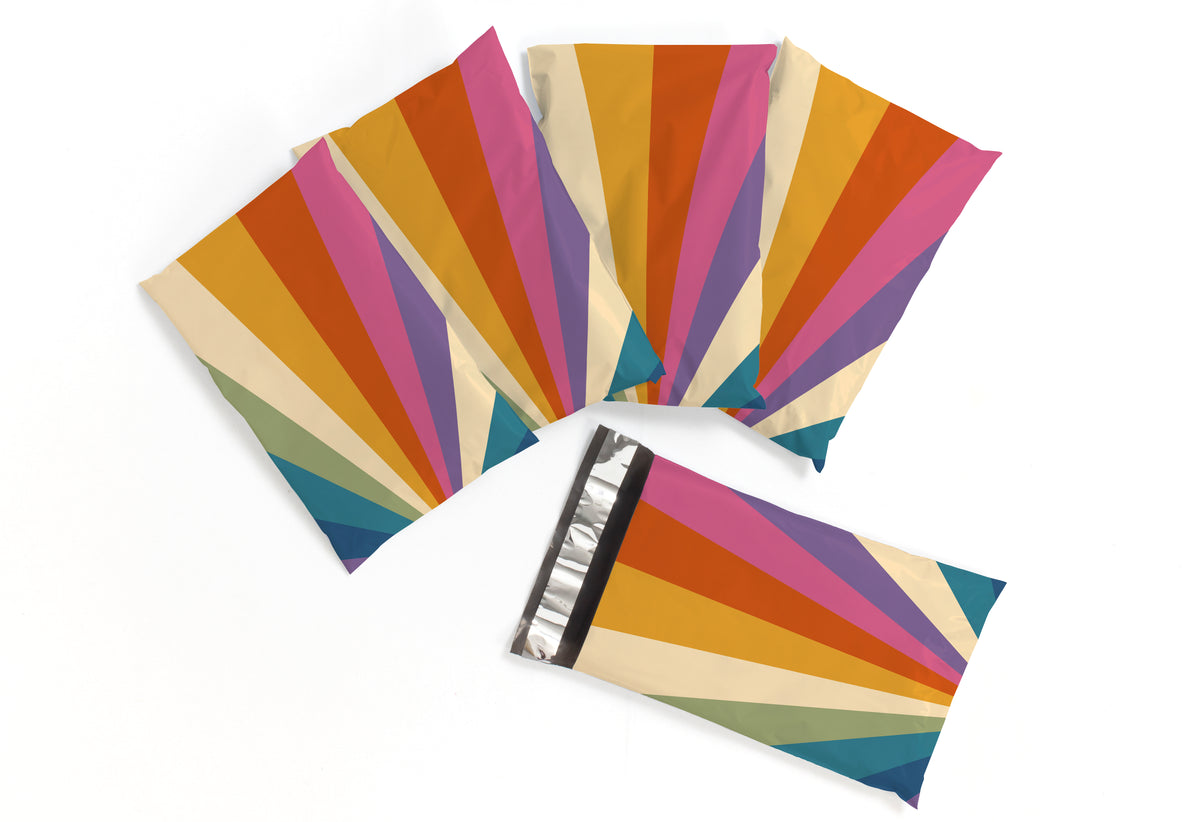 Retro Rainbow 6x9 Polymailer