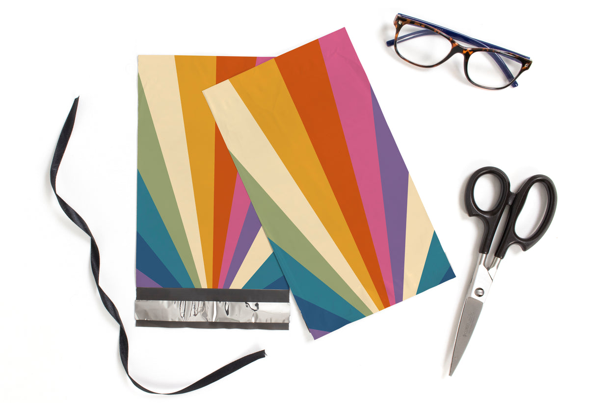 Retro Rainbow 6x9 Polymailer