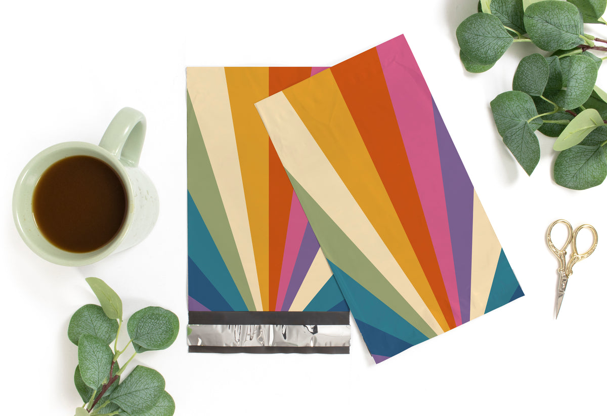 Retro Rainbow 6x9 Polymailer