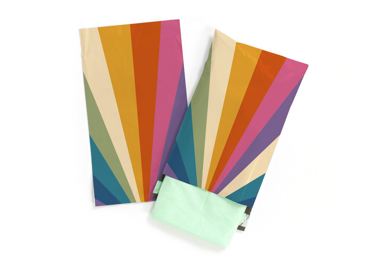 Retro Rainbow 6x9 Polymailer