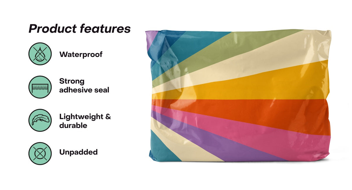Retro Rainbow 14x19 Poly Mailers