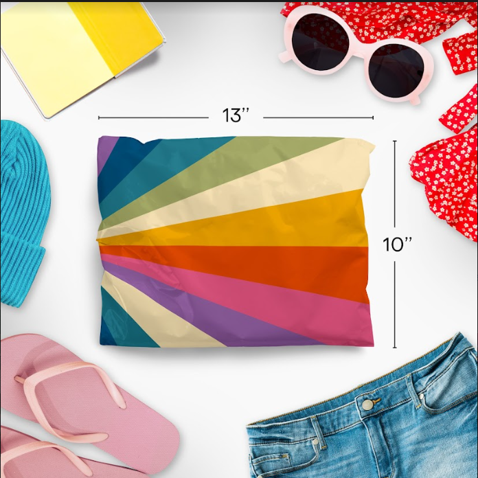 Retro Rainbow Polymailers 10&quot;x13&quot;