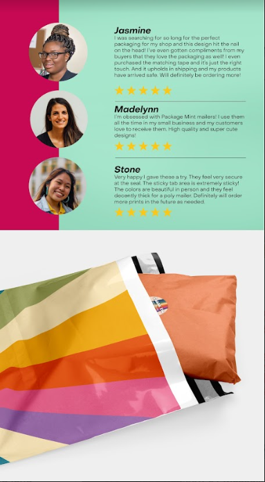 Retro Rainbow Polymailers 10&quot;x13&quot;