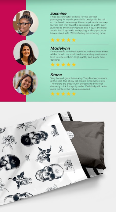 Skull Rose Polymailers 10x13&quot;