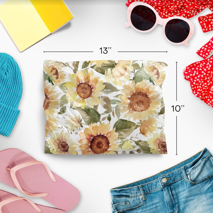 Watercolor Sunflower Polymailers 10&quot;x13&quot;