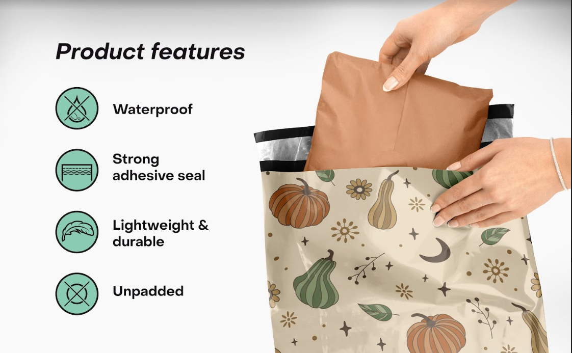 Oh My Gourd Fall 10x13 Polymailers