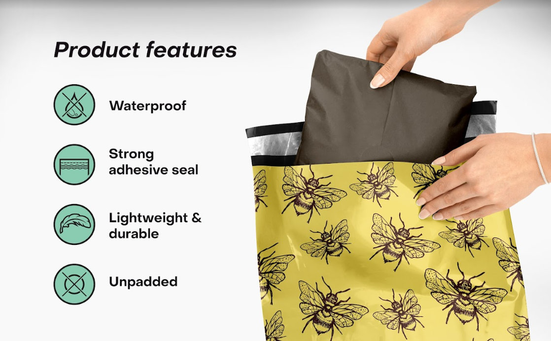 Bees Polymailers 10&quot;x13&quot;