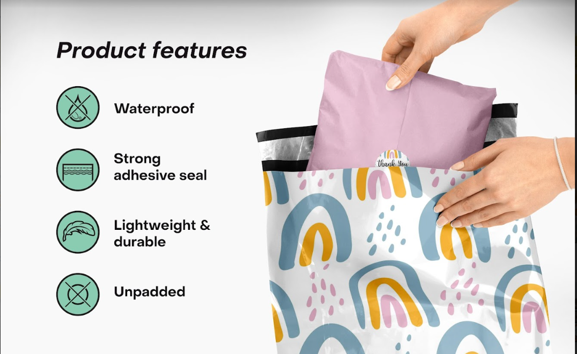 Boho Rainbow Polymailers 10&quot;x13&quot;