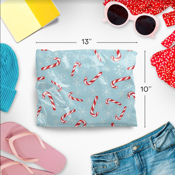 Candy Cane Polymailers 10&quot;x13&quot;