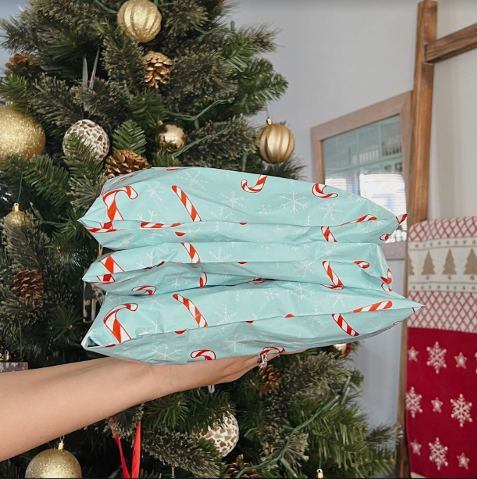 Candy Cane Polymailers 10&quot;x13&quot;