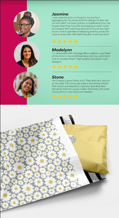 Daisy Flower Poly mailers 10&quot;x13&quot;