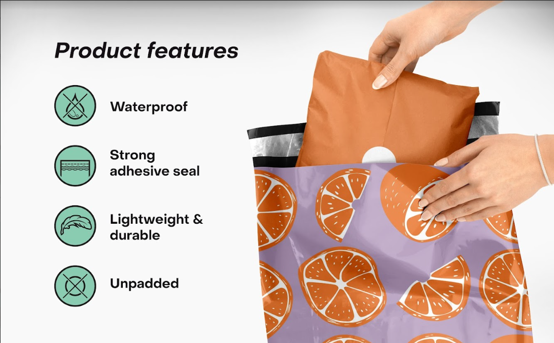 Orange Polymailers 10&quot;x13&quot;