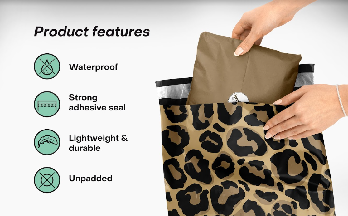 Leopard print poly mailers hotsell