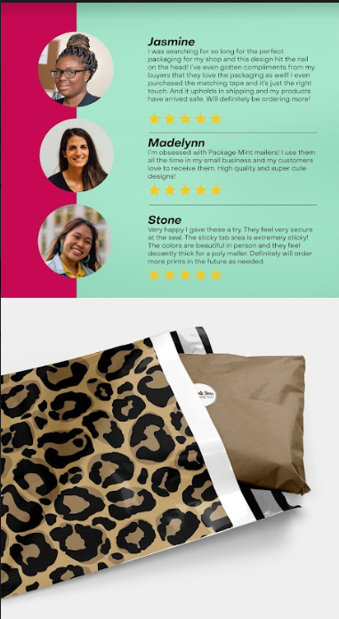 Leopard Print Polymailers 10&quot;x13&quot;