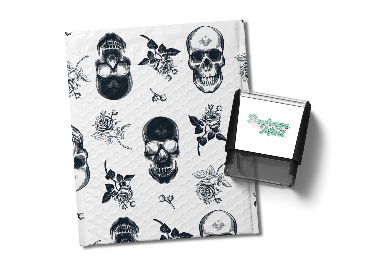 Bubble Mailers Skull Rose 6.5x9 - 25 Count